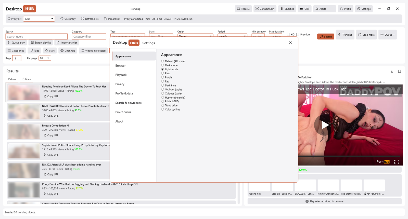 Desktop HUB app screenshot